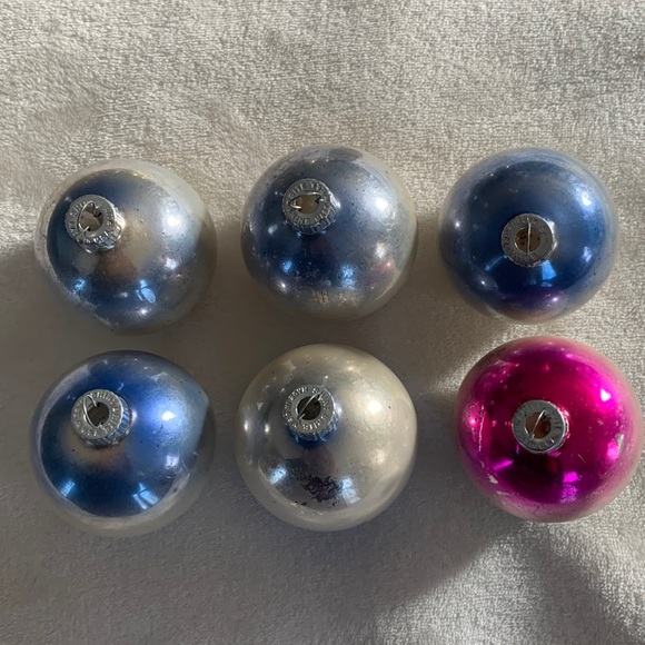 Vintage Shiny Brite Ombré Christmas ornaments Gold Silver Blue - Picture 7 of 16